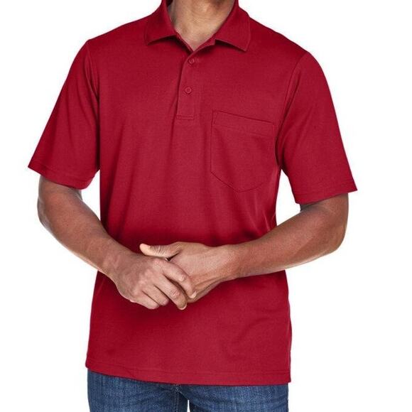 LL Bean Premium Double L Polo Men L TALL Pima Cotton Short-Sleeve w Pocket Red - Picture 2 of 13